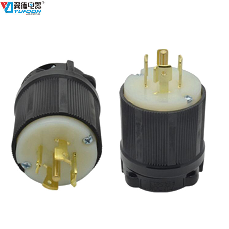 翼德美式连接器插头NEMAL21-20P 20A四芯美标工业插头  美规插头