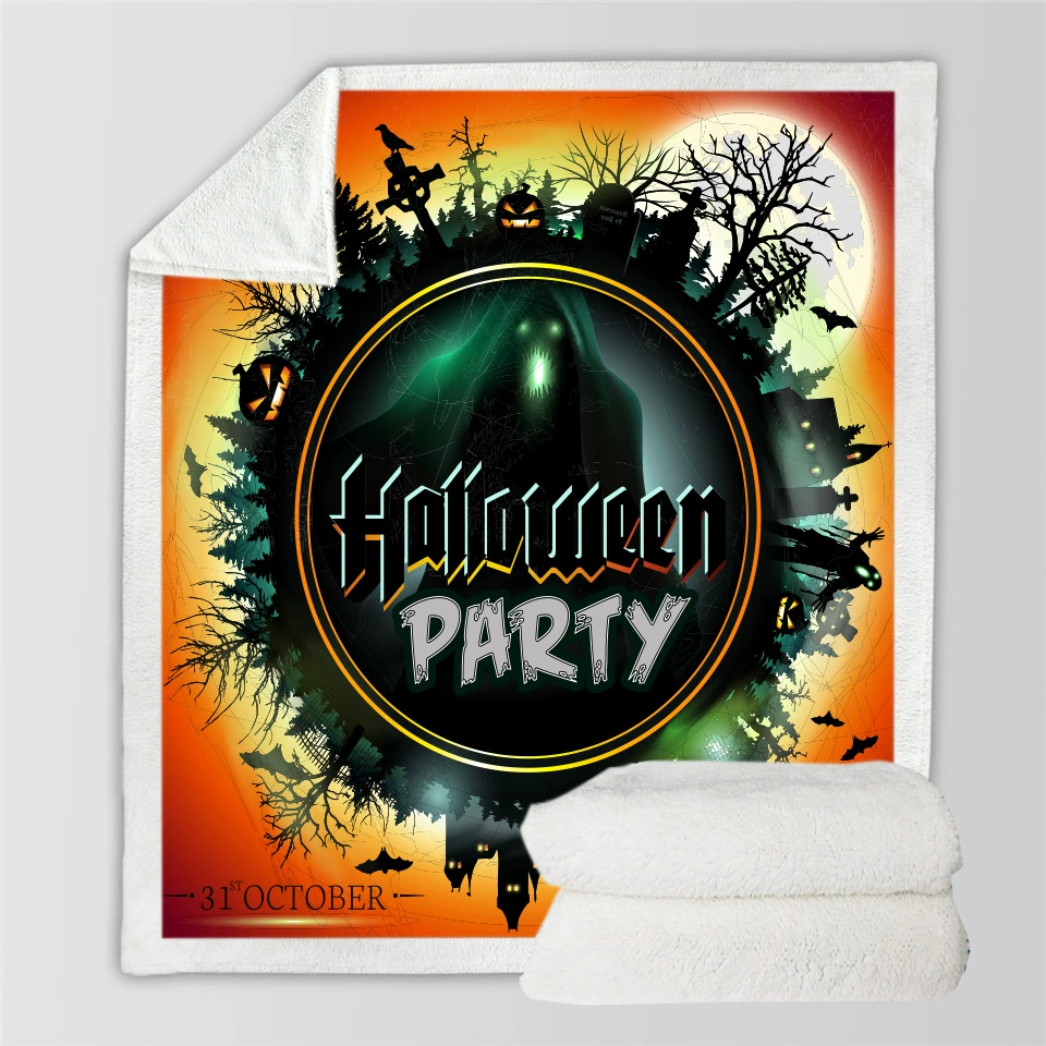 Amazon мультфильм Хэллоуин взрослые дети 3D цифровая печать хлопковое бархатное мягкое одеяло для фигуры