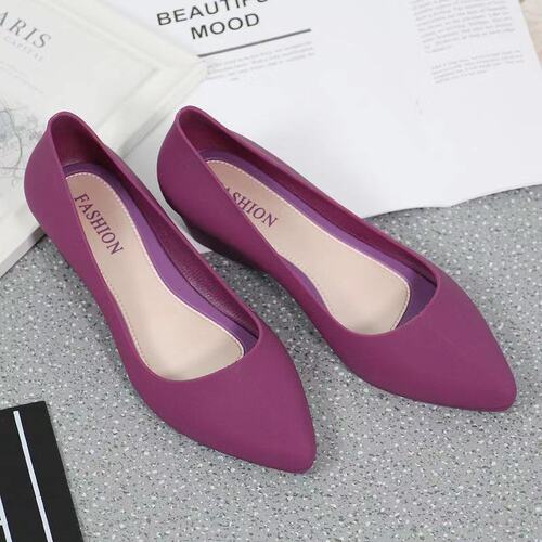 Korean Spring Rain Boots for Women Adult Fashion Pointed Toe Medium Heel Jelly Shoes Water Shoes Slip-Resistant Waterproof Rubber Shoes for Export