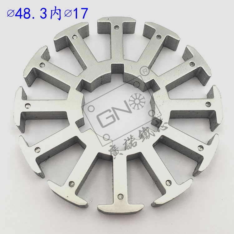 直径48无刷充电风扇外转子电机马达配件硅钢片涂覆定子转子铁芯