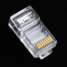 厂家 网线水晶头超五类8芯镀金rj45连接头纯铜电脑网络线接头