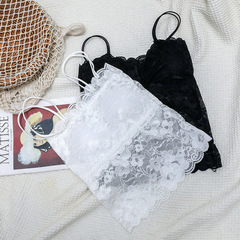 Stylish Long-Sleeve Floral Lace Camisole with Bra Pads, Bustier Wrap Bra for Coverage and Beauty