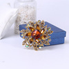 Metal golden water, crystal, brooch lapel pin, high-end accessory, pin, European style