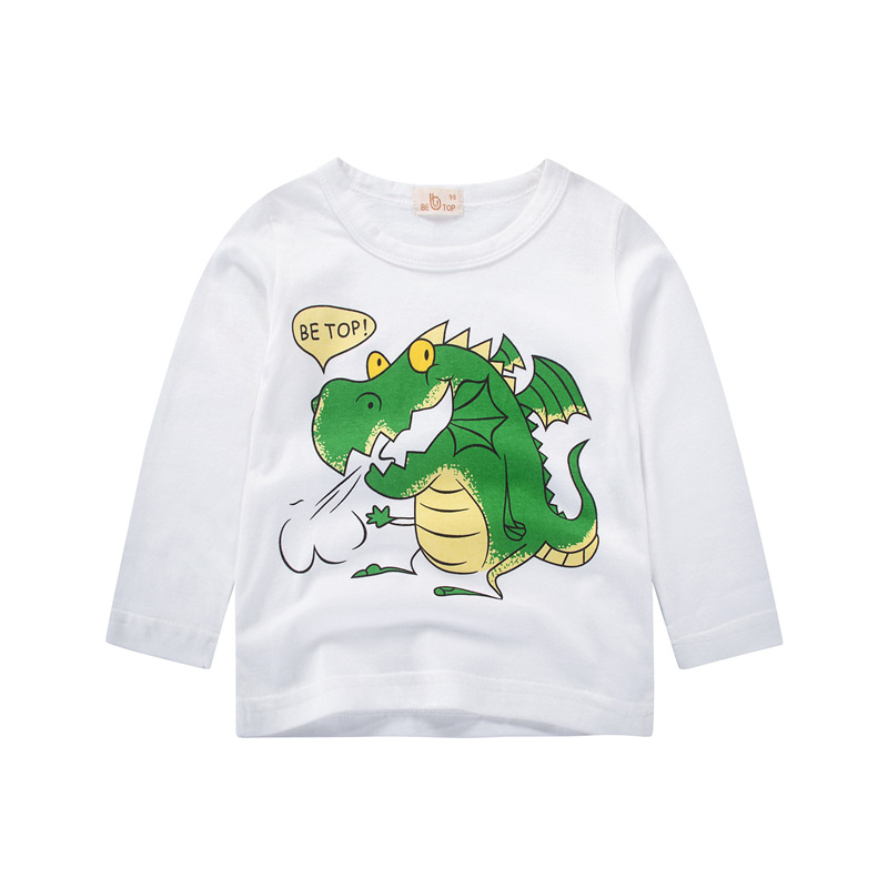 Niños de dibujos animados estilo coreano ropa para niños y niñas de manga larga otoño ropa bebé tops destacados estilo occidental Camiseta de manga larga Nuevo
