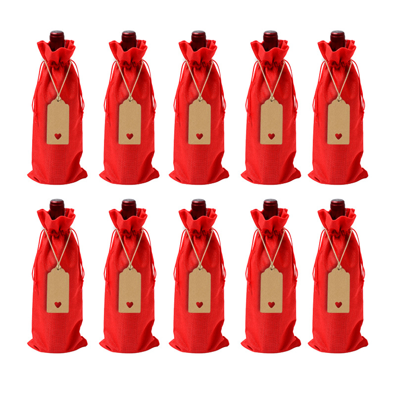 10pcs gran etiqueta de amor rojo 10m cuerda de cáñamo; 15*35cm