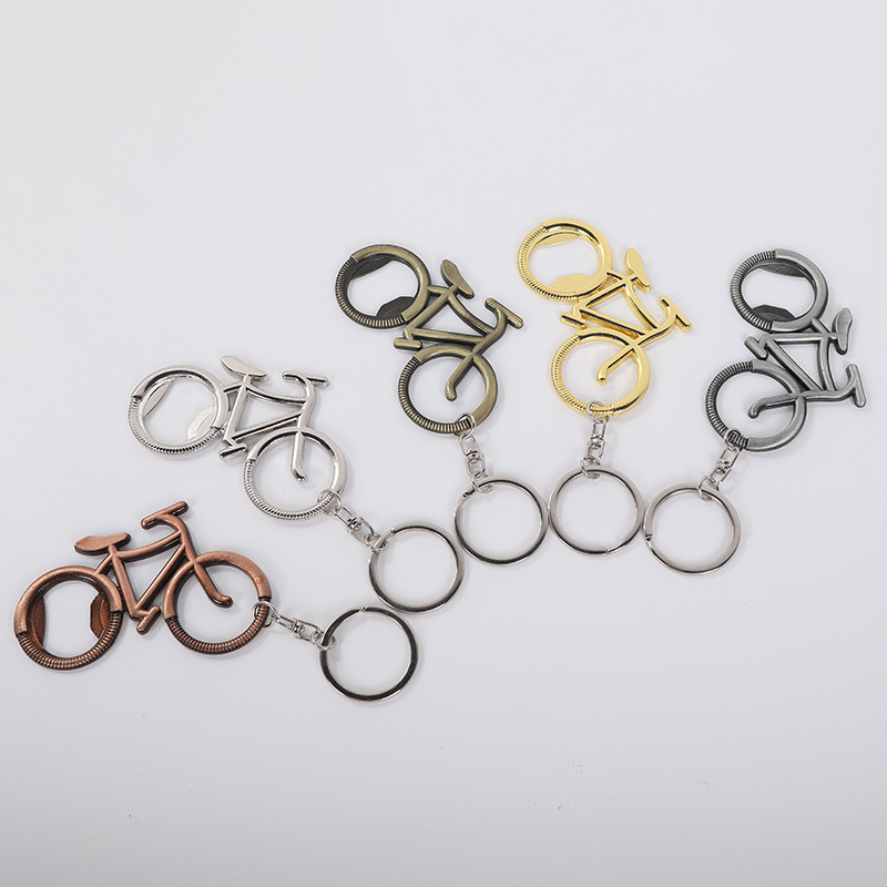 Metal Beer Open Creative Personality Bicycle Bottle Opener Keychain Zinc Alloy Car Keychain Pendant Wholesale