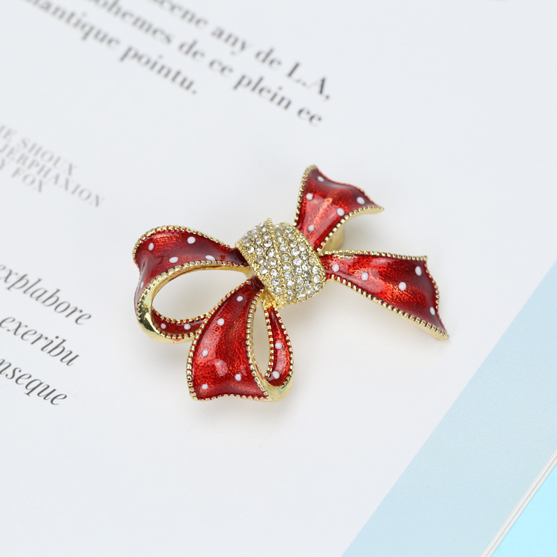 Crystal Diamond Bow Brooch Shining Corsage Fashion Suit Pin Coat Brooch display picture 2