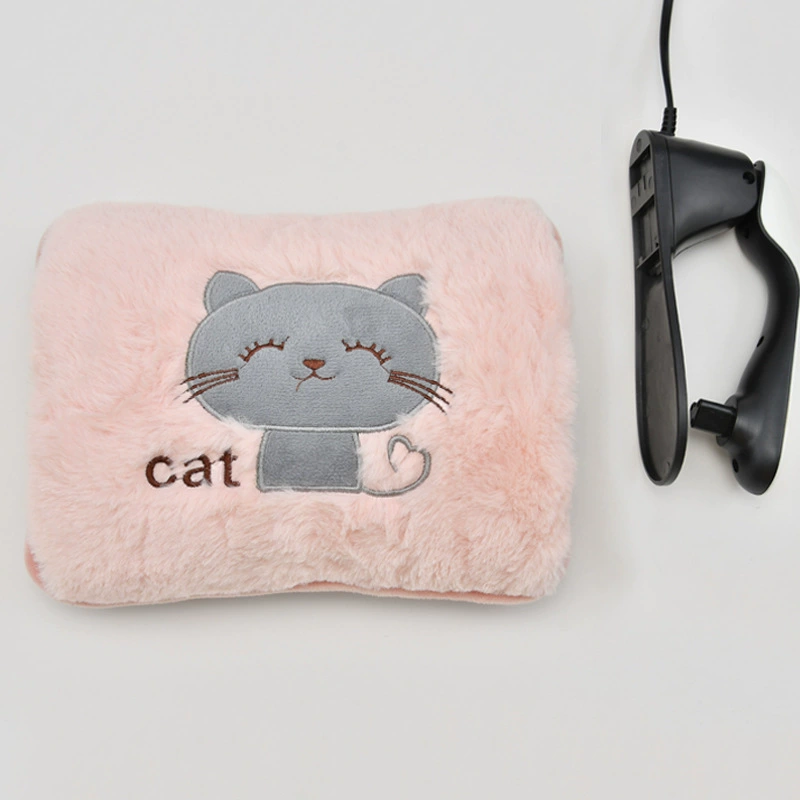 Water-injected new embroidered mischievous cat hand warmer charging hot water bag finger monkey warming baby national standard can be shipped