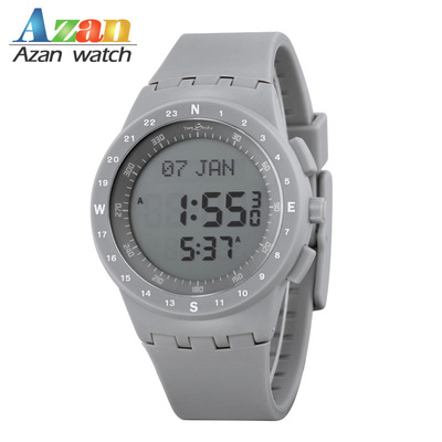 跨境专供一件代发Muslim prayer reminder Watch 穆斯林灰色手表|ms