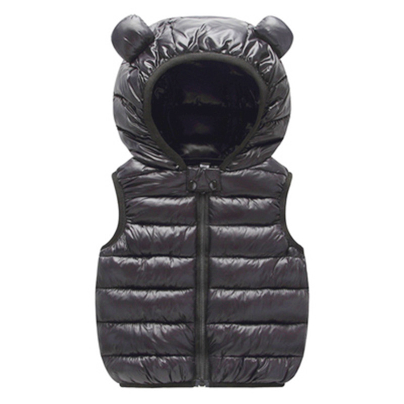 Chaleco con capucha de dibujos animados corto cálido chaqueta acolchada de algodón para niños invierno nuevo chaleco acolchado de algodón para niños chaqueta acolchada de algodón para bebés