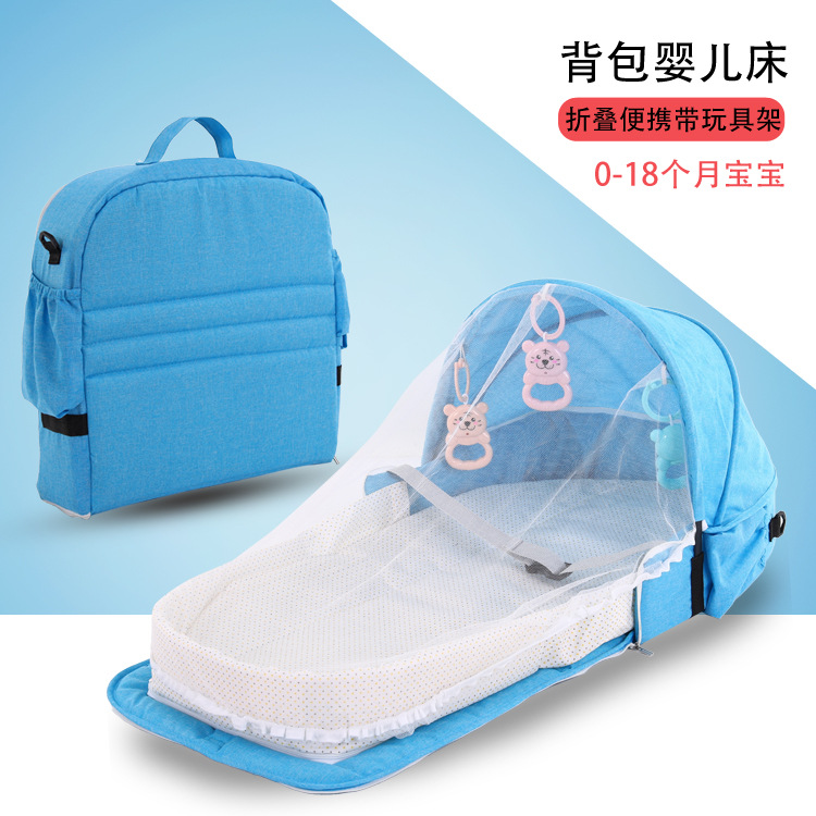 Cuna biónica portátil plegable y desmontable, anti-mosquitos para viajes, cuna dentro de cuna multifuncional para bebés image 11