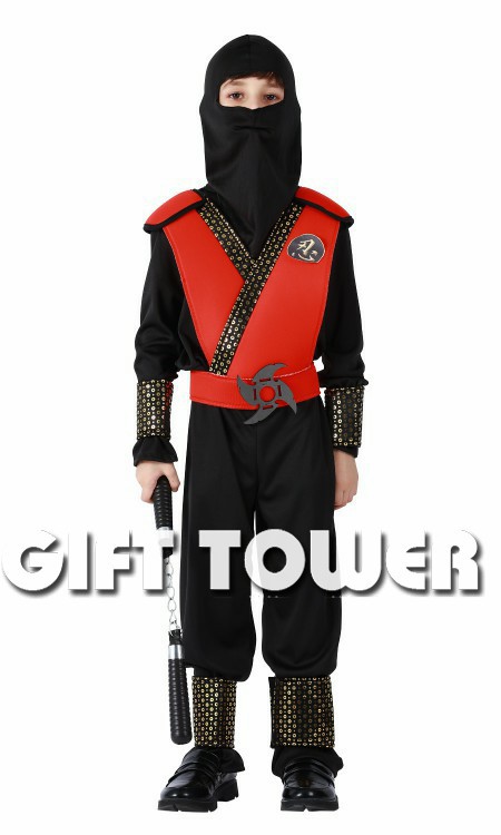 Stage performance costume, Japanese ninja costume,B-0258 divine red gold little ninja role-playing costume cosplay boy Halloween costume detail image 1