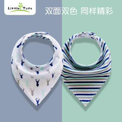 跨境热销婴儿口水巾纯棉双层三角巾新款宝宝围嘴围兜ins 母婴用品