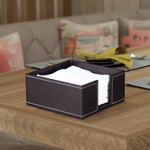 Creative leather restaurant square tissue box napkin box square handkerchief hotel restaurant paper towel holder storage box LOGO