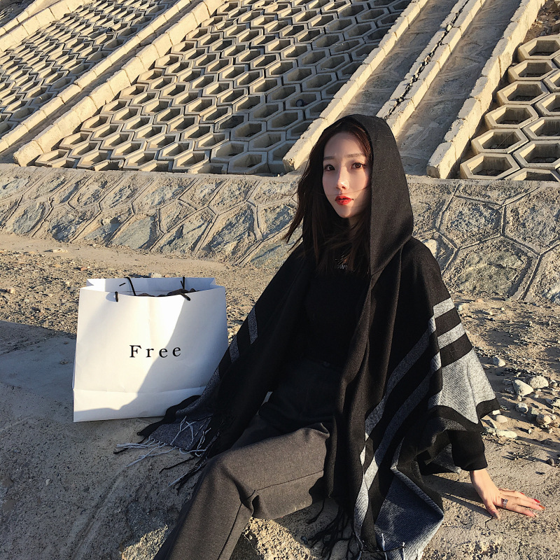 Hooded Cape in Beige