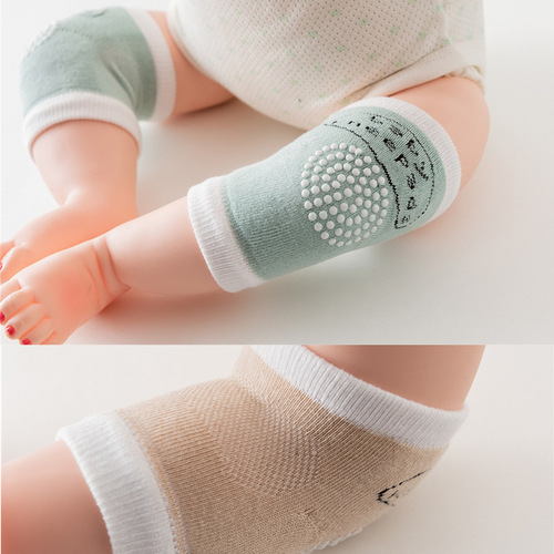 夏季儿童护膝点胶防滑全棉婴幼儿护膝盖透气运动宝宝爬行护肘批发