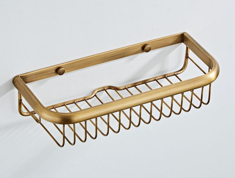 仿古古铜色30厘米置物篮网篮厂家直销批发复古全铜篮