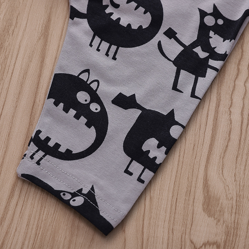 Baby Cotton Pants - Monster Print