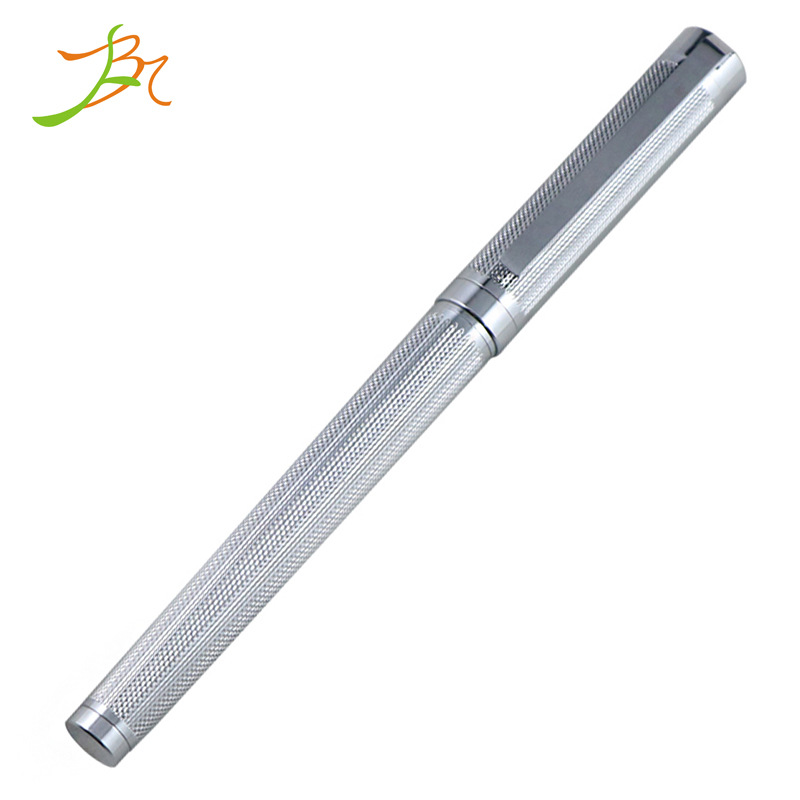 Wholesale signature pen Customized water ripple carved flower silver…