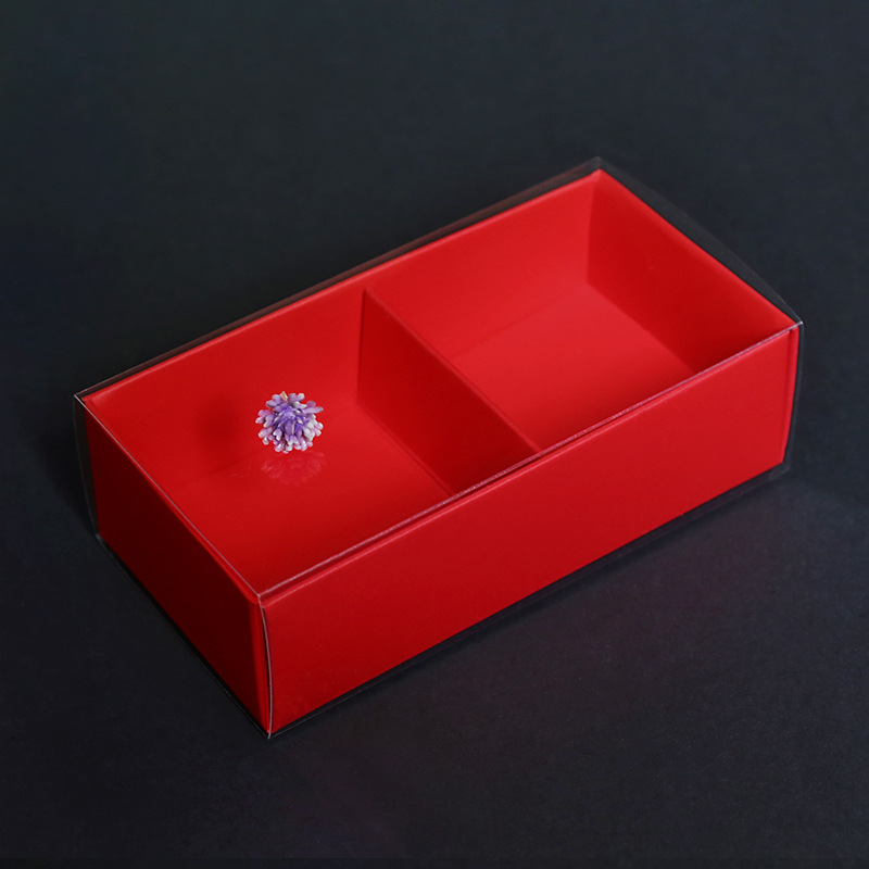 Exquisite 2-pcs Set Macaron Box with Snow Paper Mimi Candy Packaging Box, Single Unit Packaging Box