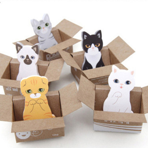Korean version of Carton cute cardboard cat small note pad sticky notes | N times stickers | sticky notes