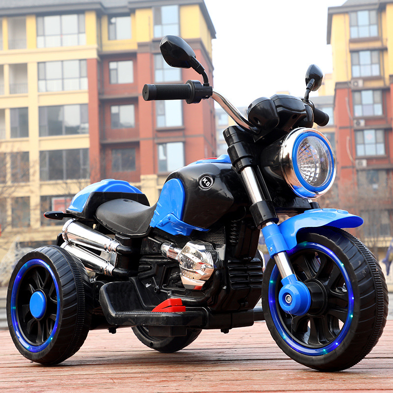 儿童电动摩托车三轮车小孩玩具车女宝宝电瓶车男孩充电童车可坐人