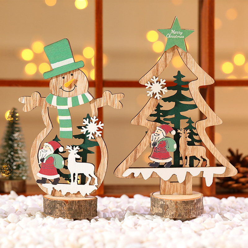 66g Weight Ornaments Event & Party Supplies 1 Piece Quantity Party Occasion Wood Material Christmas Festival Snowman Pattern Cute Style Handmade Craft Christmas Cute Snowman Wood Party Ornaments 4