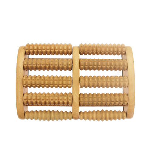 Thickened wooden sole foot massager wooden roller foot leg massage foot device acupuncture ball household