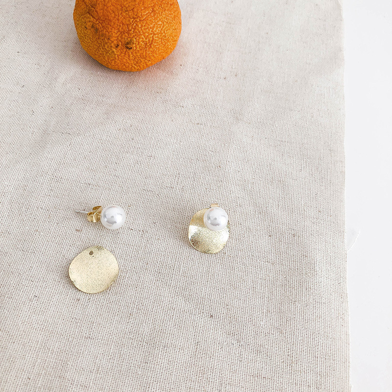 Fashionable fresh cute elegant geometric earrings pearl