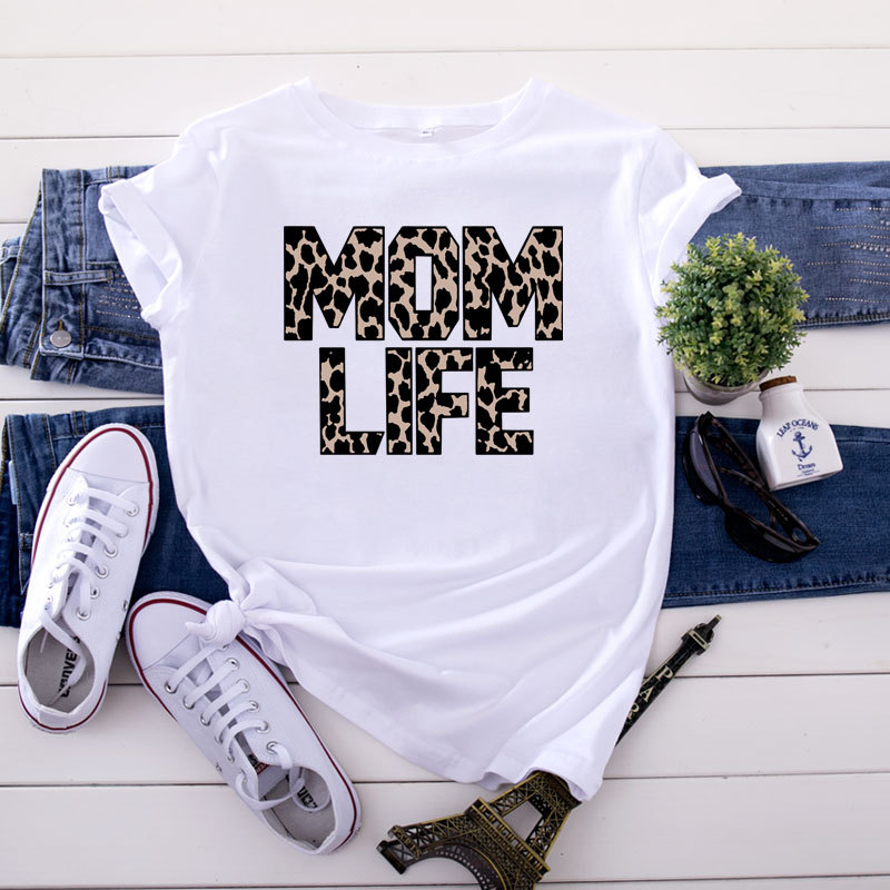 Women's T-shirt Short Sleeve T-shirts Printing Basic Mama Printing display picture 1