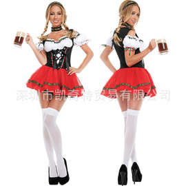 万圣节COSplay德国啤酒节啤酒妹服装 酒吧服务员女仆女佣制服现货