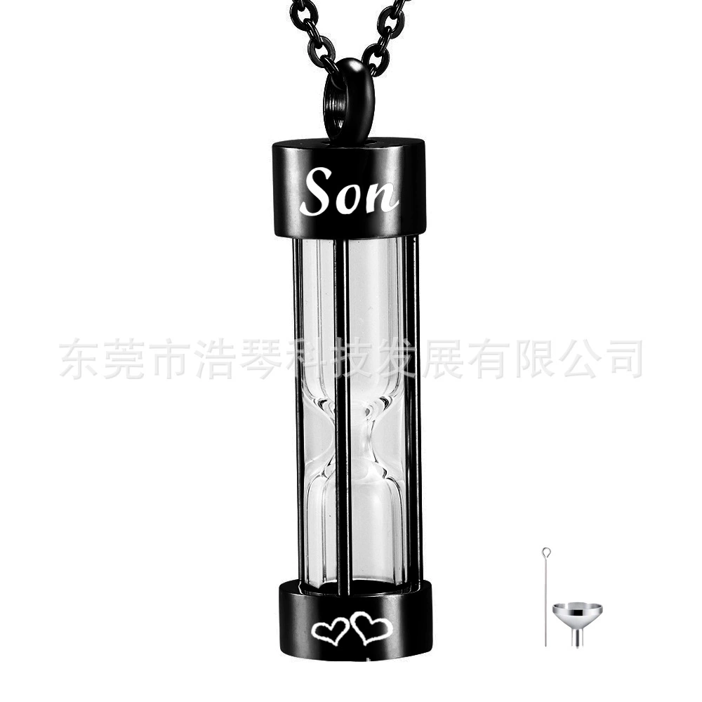 Мемориал родственников домашнее животное пепел ожерелье Черное стекло песочные часы кость кулон Творческий открытый флакон духов кулон