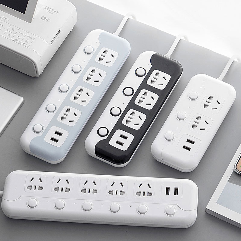 创意插线板多功能USB插座 一转多孔插头家用充电排插3/5米接线板
