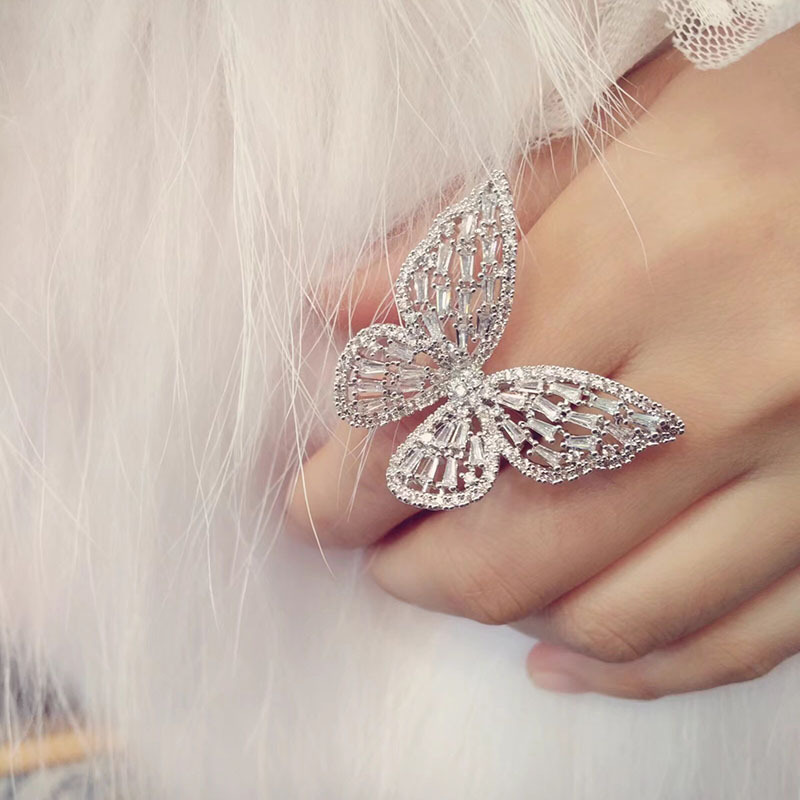 Bow Knot Pattern Women'S Gender S925 Silver Pin Oversized Butterfly Earrings Luxury Dinner Dress Accessories