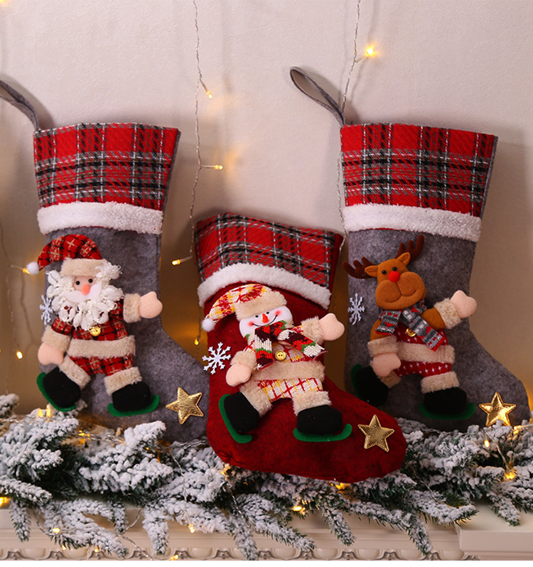 Christmas Retro Santa Claus Snowman Cloth Party Christmas Socks display picture 1