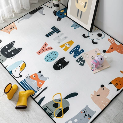 Avtomobil döşəmə paspasları Living Room Bedroom Entrance Mat - thanksgiving-animal-group-70140cm