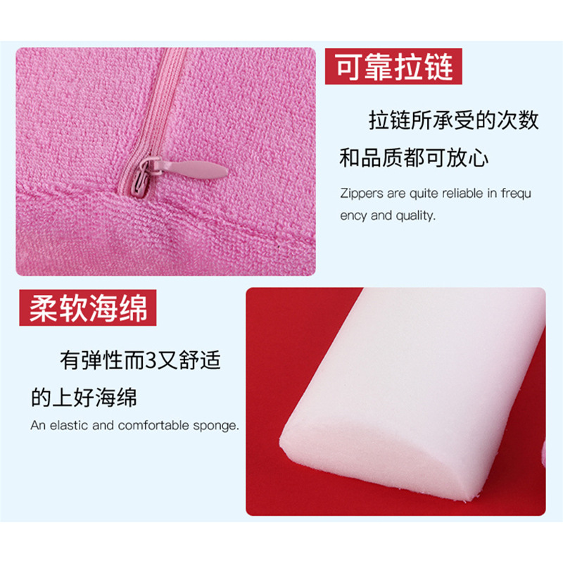 Herramientas de uñas suministros toalla almohada de mano al por mayor pequeña almohada de maquillaje semicírculo paño de felpa extraíble y lavable monocromo almohada de mano