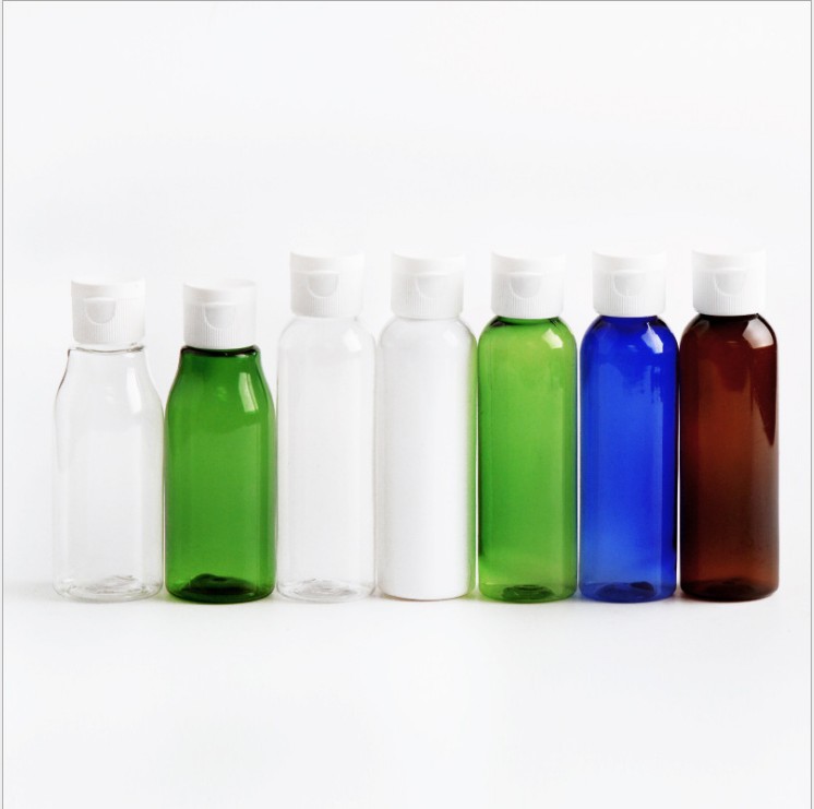 60ml圆肩翻盖化妆品PET塑料瓶纯露花水分装瓶长颈空瓶蝴蝶盖瓶