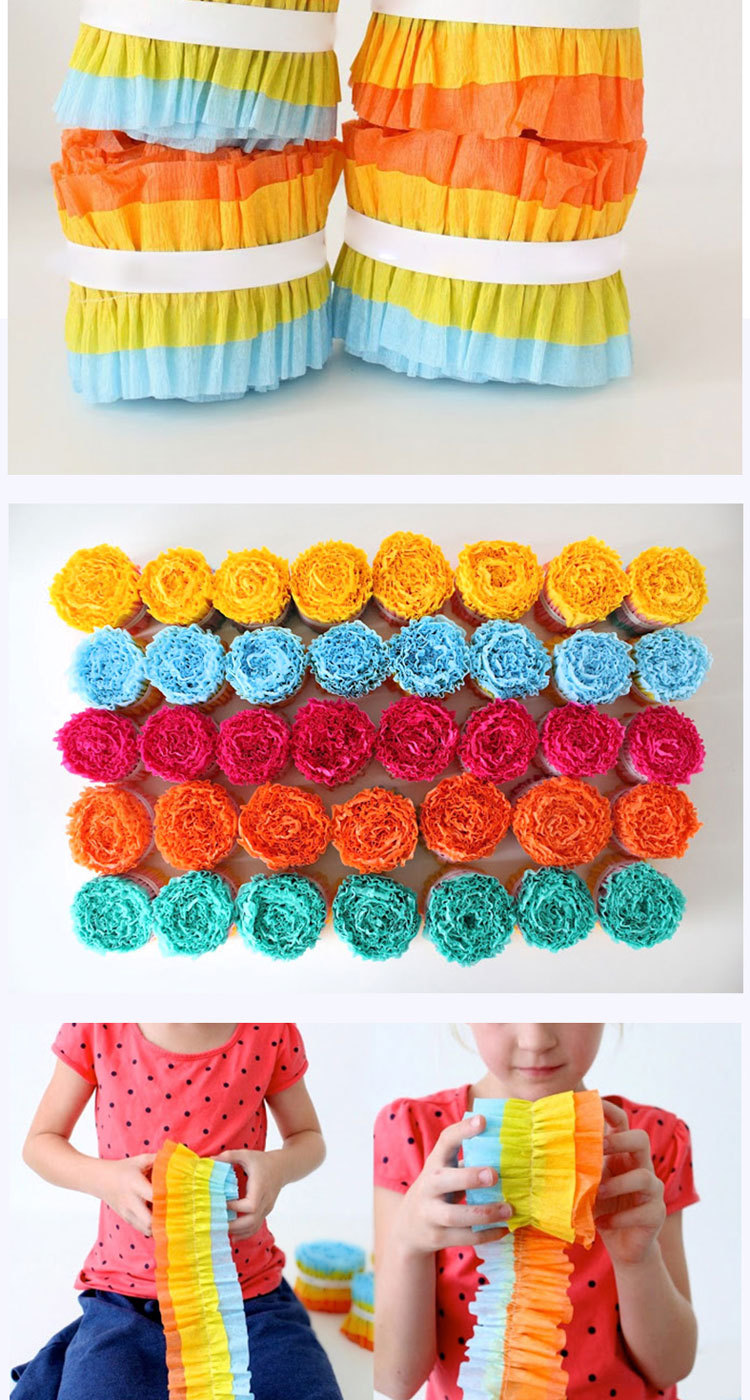 1 Set Quantity Party Occasion Pastoral Colorful Paper Party Colored Ribbons