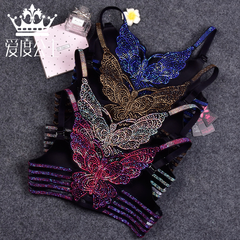 New Elegant Beautiful Back Beautiful Diamond Underwear Without Steel Ring Girl Gathered Sexy Adjustable Tube Top