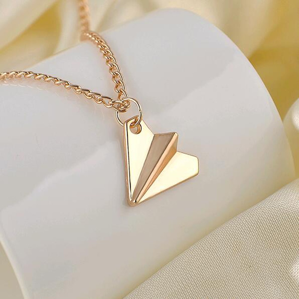 Fashion All-match Paper Airplane Pendant Necklace display picture 5