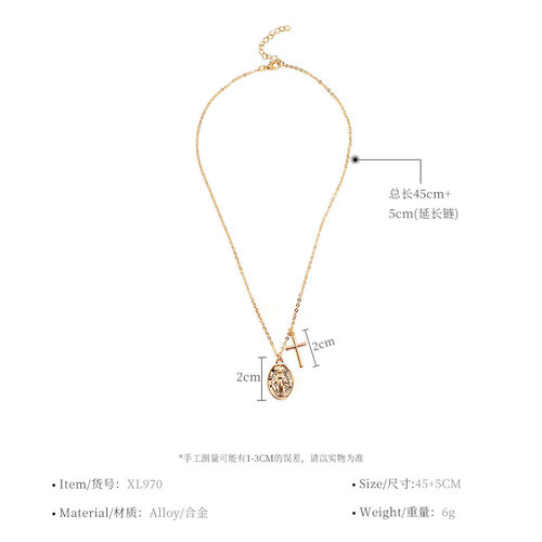 European and American-style jewelry: Women's Cross & Virgin Mary Necklace — Stylish, Creative, and Chic Clavicle Chain Accessory