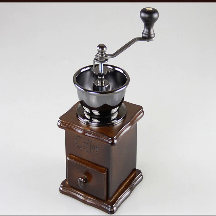 Новая ручная кофемолка из цельного дерева, кофемолка для кофе в зернах, ретро кофемашина, мини-кофемолка, бытовая кофемолка