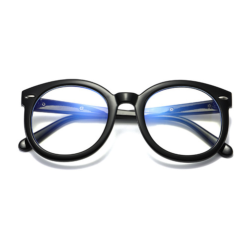New anti-blue light glasses frame with rice pin flat lenses and retro arrow design, suitable for myopia up to 28050