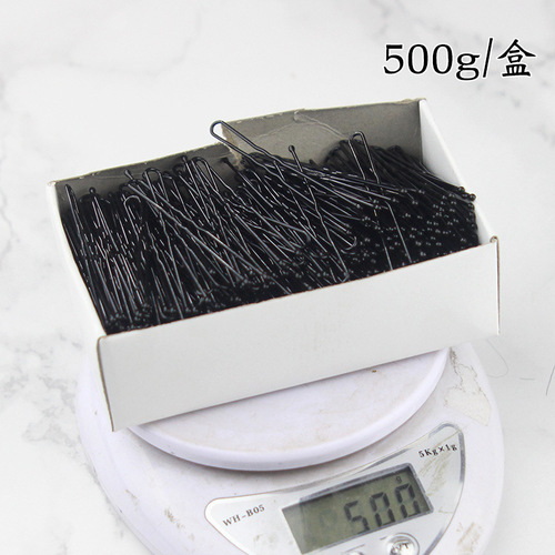 Boxed black U-shaped clip plate hair clips, reinforced hairpins for non-deformation U-shaped hair accessories