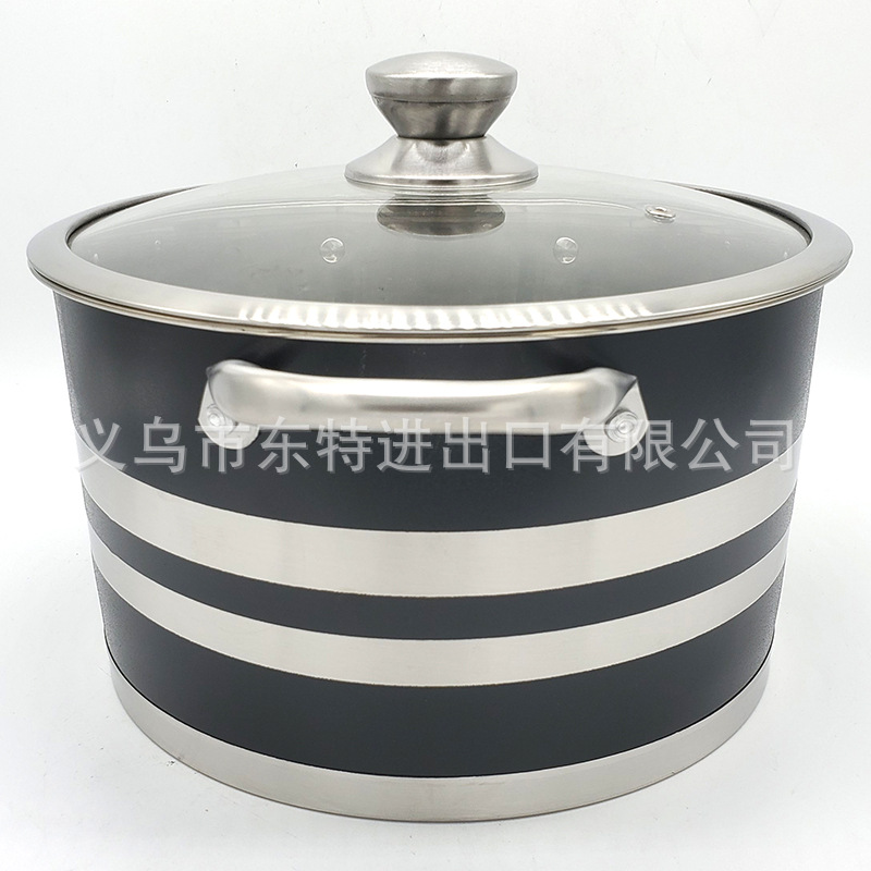 Factory direct sales of stainless steel soup POTS, color frosted right-angle POTS, 28-32 large capacity soup POTS, gift sets of soup POTS detail image 9