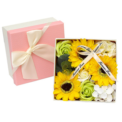 new pattern Soap flower Cross border Customized Square Box Valentine's Day Christmas rose gift