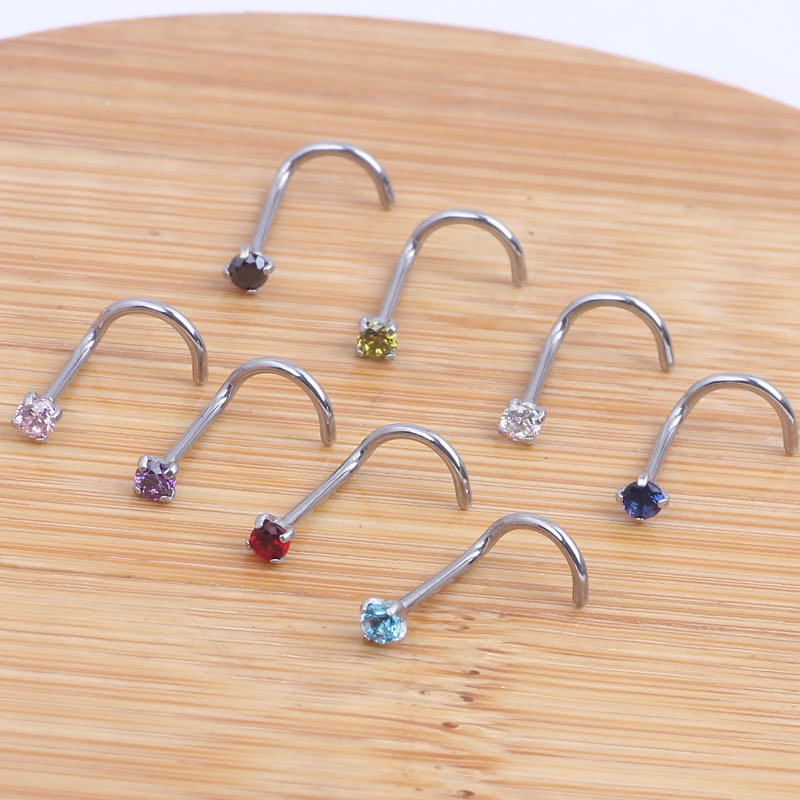 Fashion Rhombus Stainless Steel Metal Nose studs 1 Piece