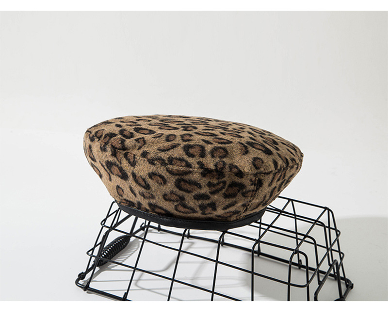Leopard Print Beret Children's Autumn and Winter Artistic Minimalist Bud Hat Fashion Retro Painter Hat Casual Versatile Trendy Hat_voghion.com