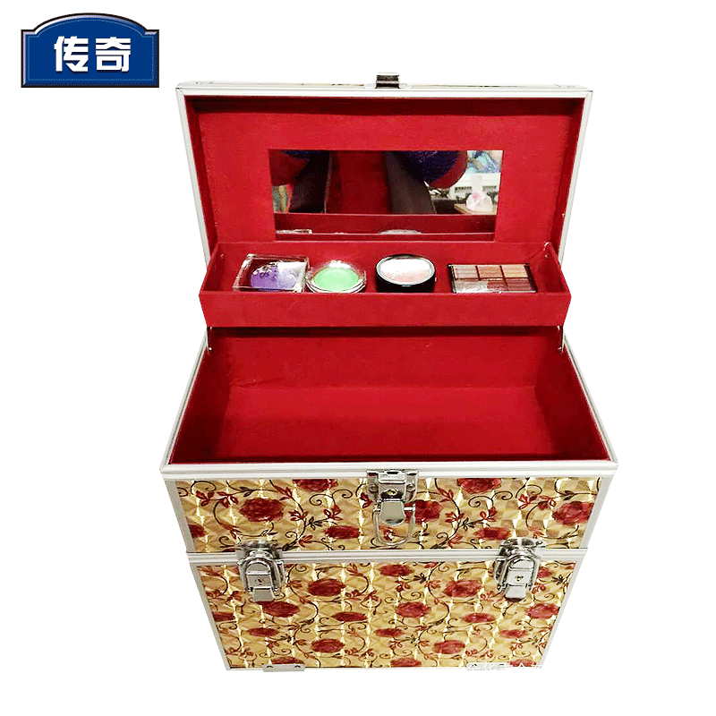 小号便携手提家用铝合金化妆箱多层美甲箱专业化妆师跟妆专用